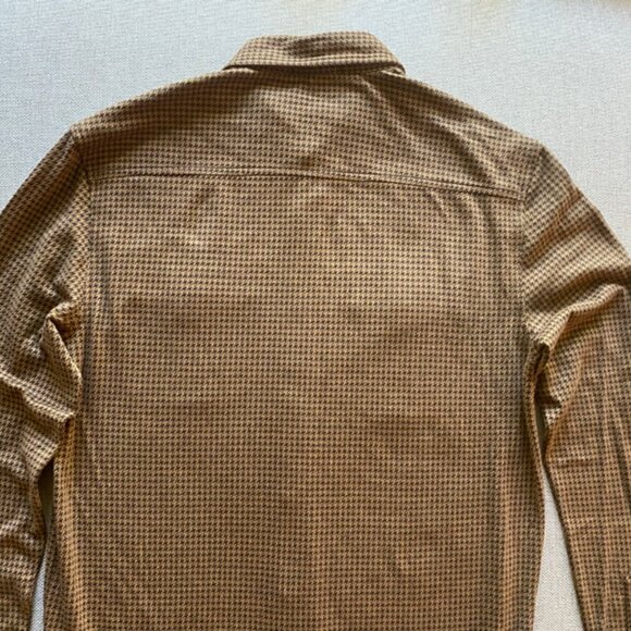 Ralph Lauren Vintage Men's Brown Two Pocket Houndstooth Long Sleeve Shirt Medium - Picture 14 of 15